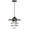 Retro Industrial 9"H Textured Bronze Outdoor Hanging Light