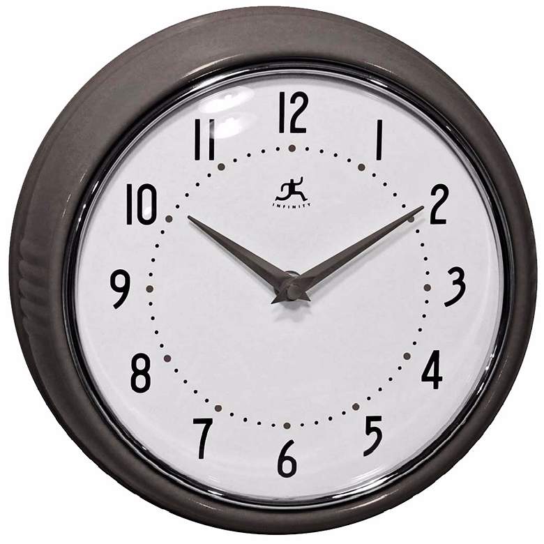 Image 1 Retro Iron Metal 9 1/2 inch Round Wall Clock