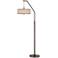 Retro Lattice Bronze Downbridge Arc Floor Lamp