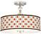 Retro Lattice Giclee 16" Wide Semi-Flush Ceiling Light