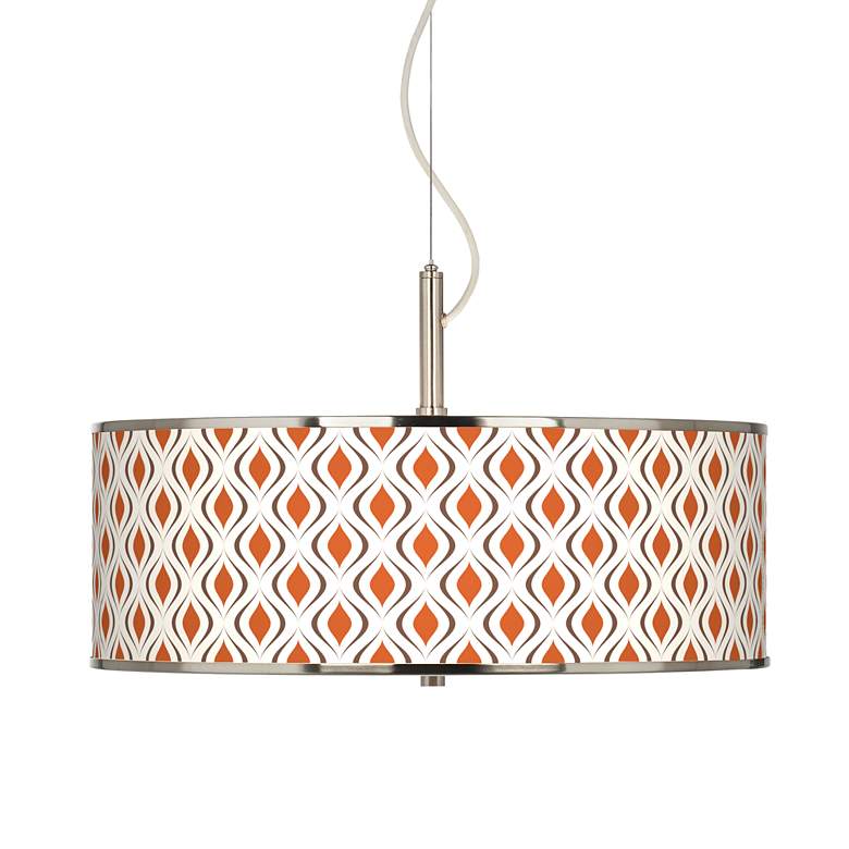 Image 1 Retro Lattice Giclee Glow 20" Wide Pendant Light
