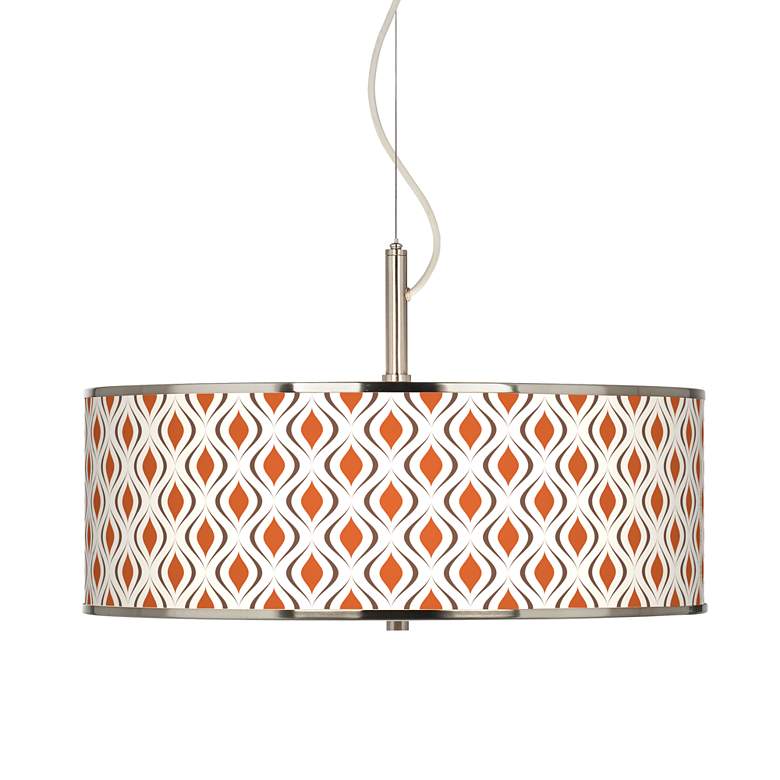 Image 1 Retro Lattice Giclee Glow 20 inch Wide Pendant Light