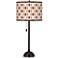 Retro Lattice Giclee Glow Tiger Bronze Club Table Lamp
