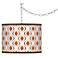 Retro Lattice Swag Style Giclee Shade Plug-In Chandelier