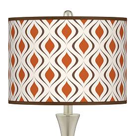 Image2 of Retro Lattice Trish Brushed Nickel Touch Table Lamps Set of 2 more views