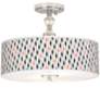 Retro Lines Giclee 16" Wide Semi-Flush Ceiling Light