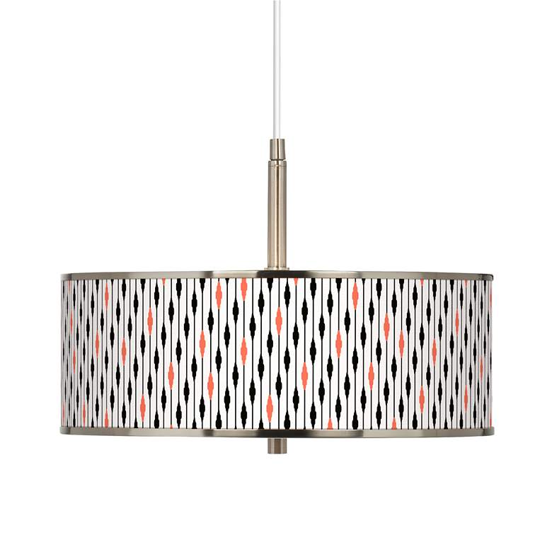 Image 1 Retro Lines Giclee Glow 16" Wide Pendant Light