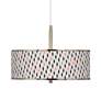 Retro Lines Giclee Glow 16" Wide Pendant Light