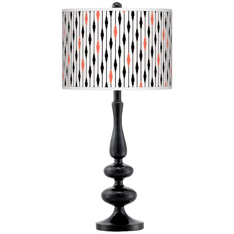 Image 1 Retro Lines Giclee Paley Black Table Lamp