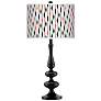 Retro Lines Giclee Paley Black Table Lamp