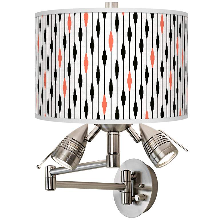 Image 1 Retro Lines Giclee Plug-In Swing Arm Wall Lamp