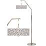 Retro Lines Giclee Shade Arc Floor Lamp