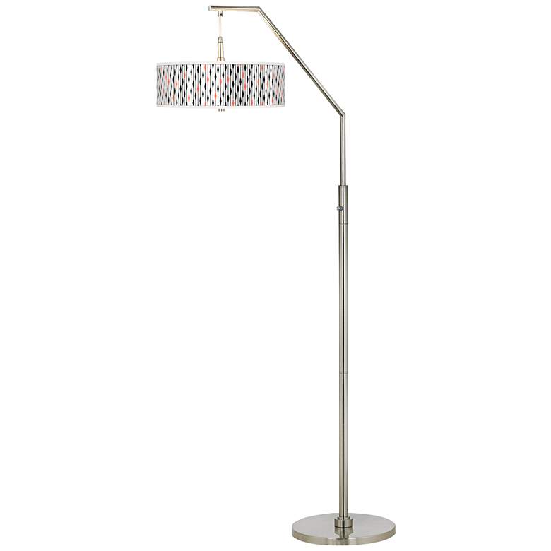 Image 2 Retro Lines Giclee Shade Arc Floor Lamp more views