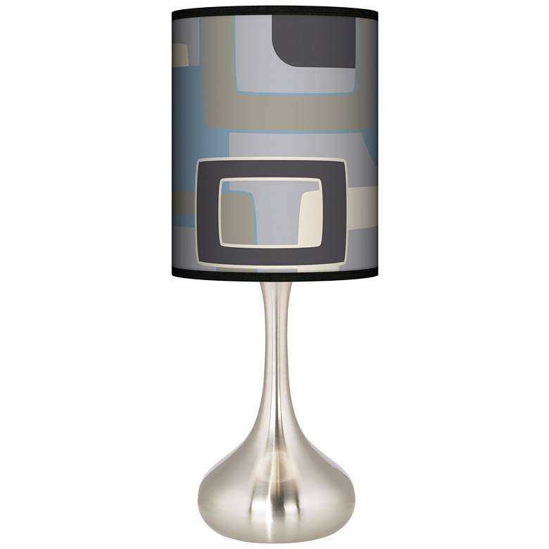 Image 1 Retro Lithic Rectangles Giclee Droplet Table Lamp