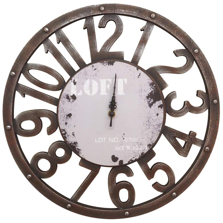 Image 1 Retro Loft 16 inch Round Wall Clock