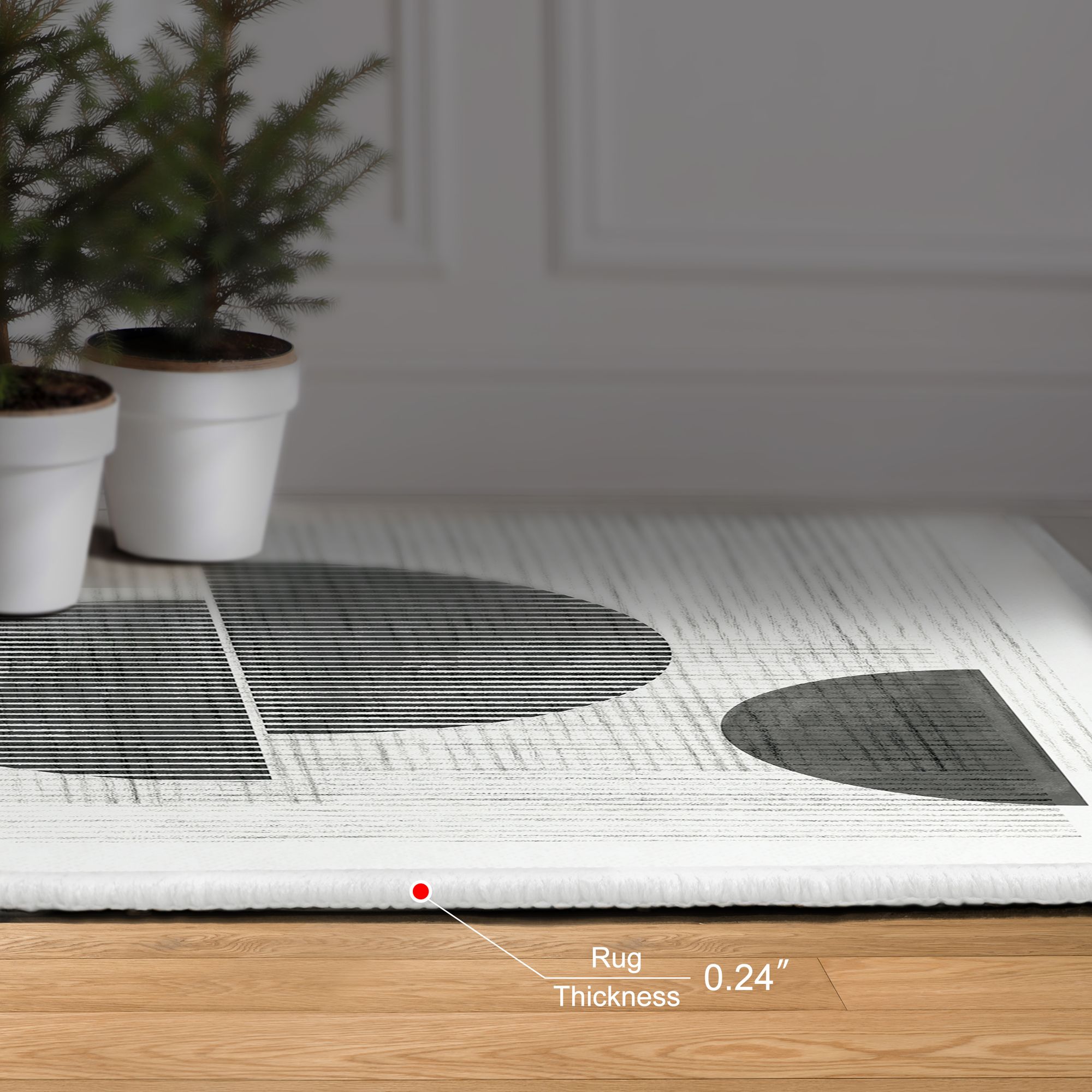 Image 6 Retro Modern Washable Geometric Art Area Rug size 5'x8' more views