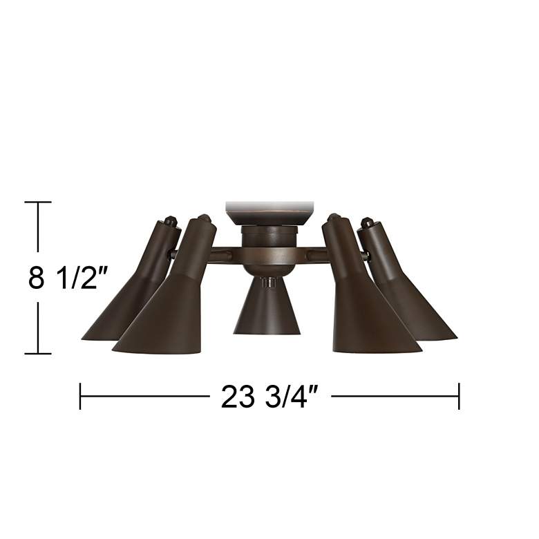 Image 2 Retro Oil-Rubbed Bronze 5-Light LED Ceiling Fan Light Kit more views