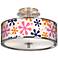 Retro Pink Giclee Glow 14" Wide Ceiling Light