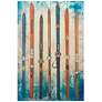 Retro Skis 2 45" High Giclee Print Solid Wood Wall Art