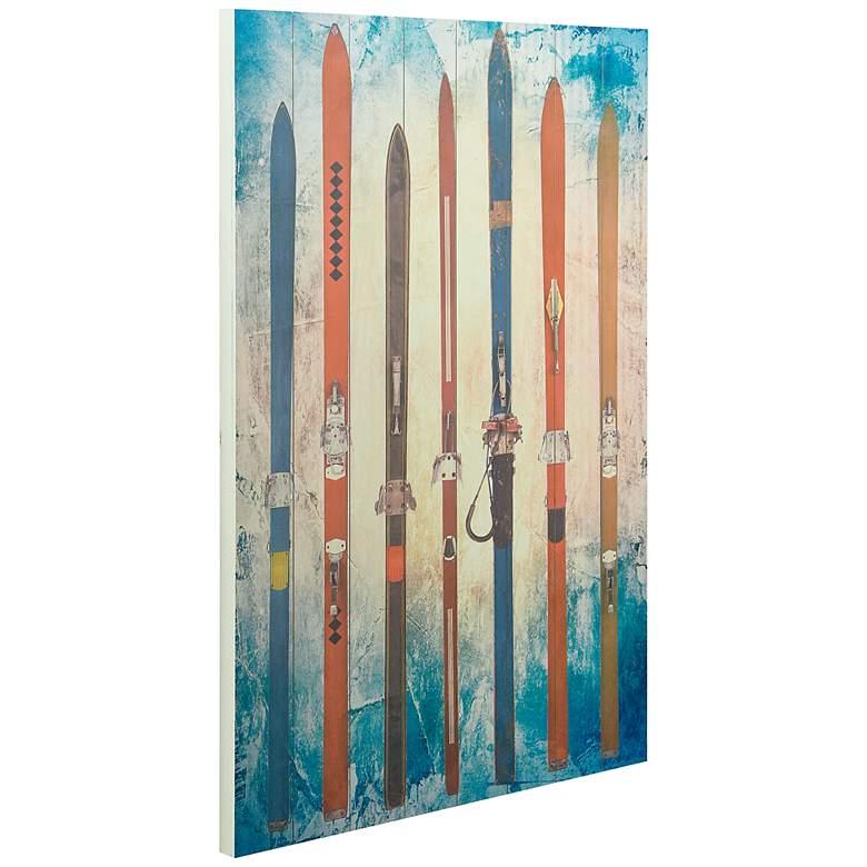 Image 4 Retro Skis 2 45 inch High Giclee Print Solid Wood Wall Art more views