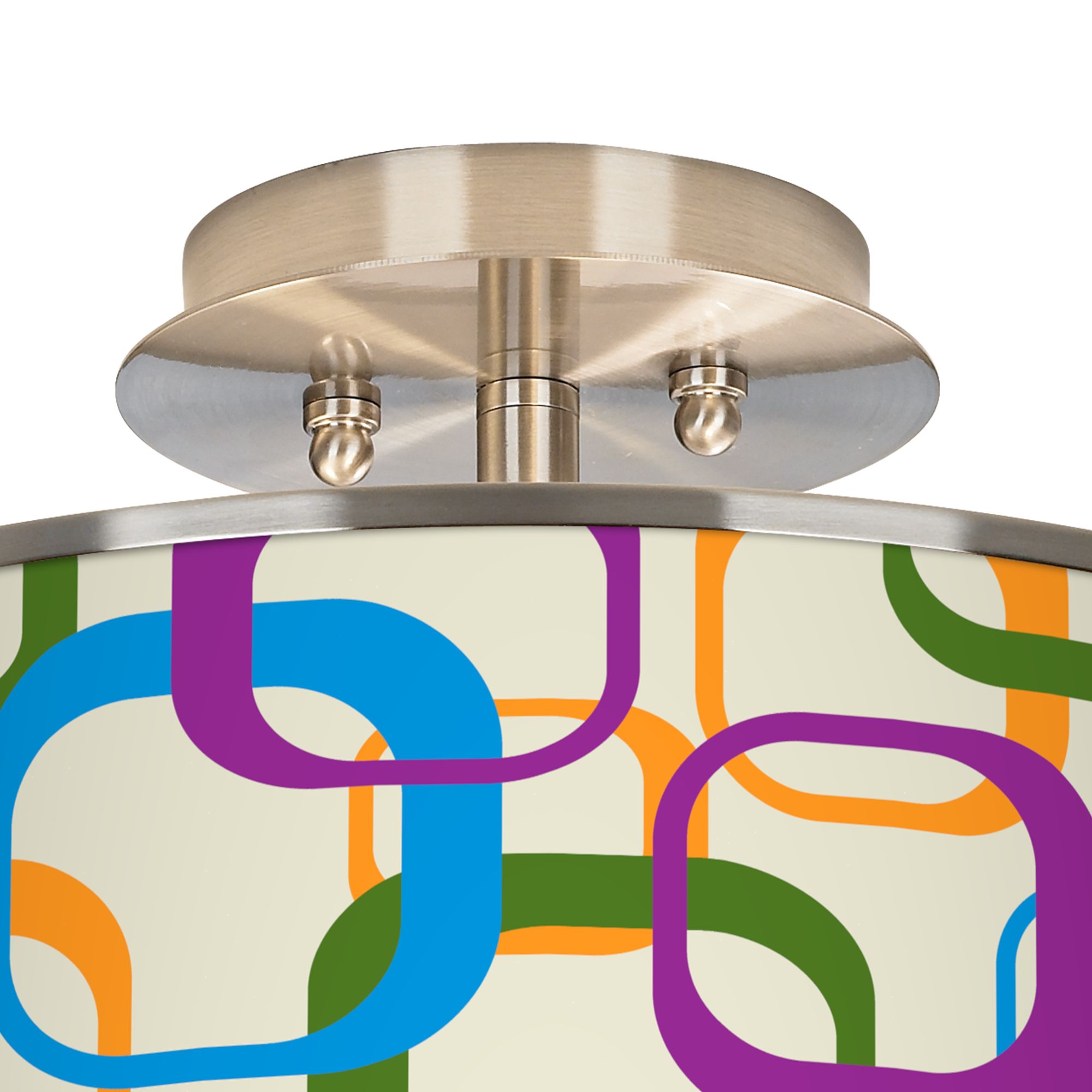 Image 2 Retro Square Scramble Giclee Glow 14" Wide Ceiling Light more views