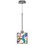 Retro Square Scramble Giclee Glow Mini Pendant Light