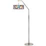 Thumbnail2 of Retro Squares Scramble Giclee Shade Arc Floor Lamp