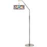 Retro Squares Scramble Giclee Shade Arc Floor Lamp