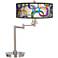 Retro Squares Scramble Giclee Shade LED Swing Arm Desk Lamp