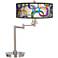 Retro Squares Scramble Giclee Shade LED Swing Arm Desk Lamp