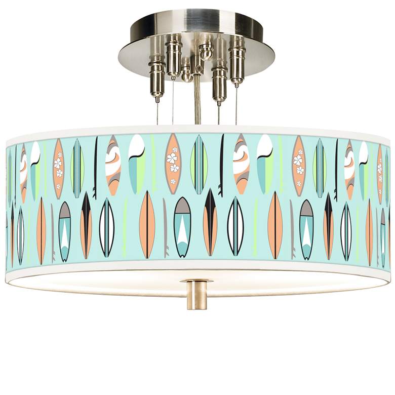 Image 1 Retro Surf Giclee 14" Wide Ceiling Light