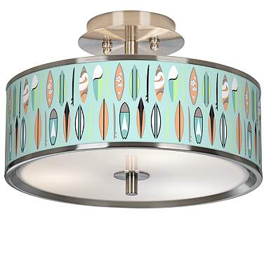 Retro Surf Giclee Glow 14" Wide Ceiling Light