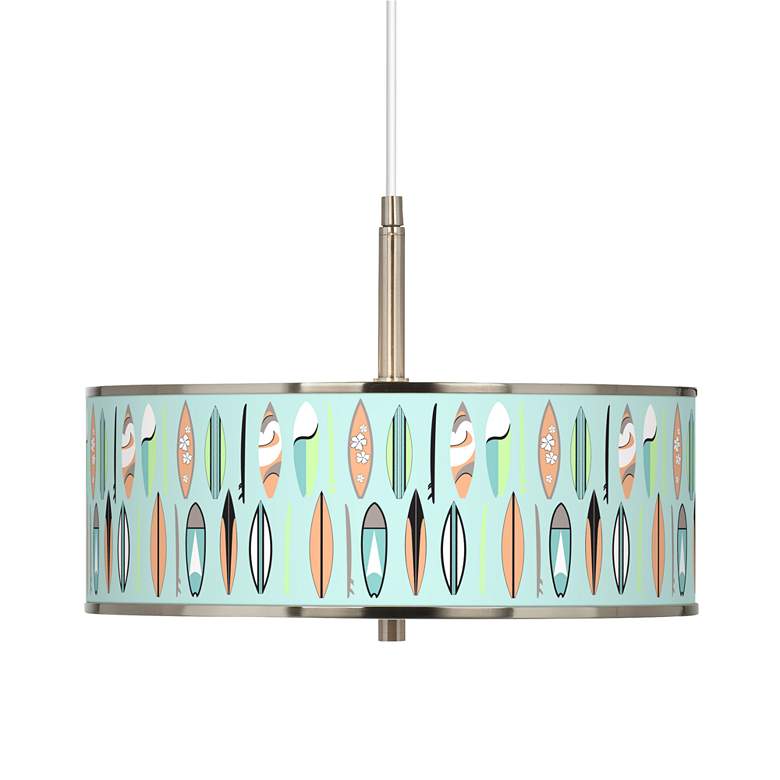 Image 1 Retro Surf Giclee Glow 16" Wide Pendant Light
