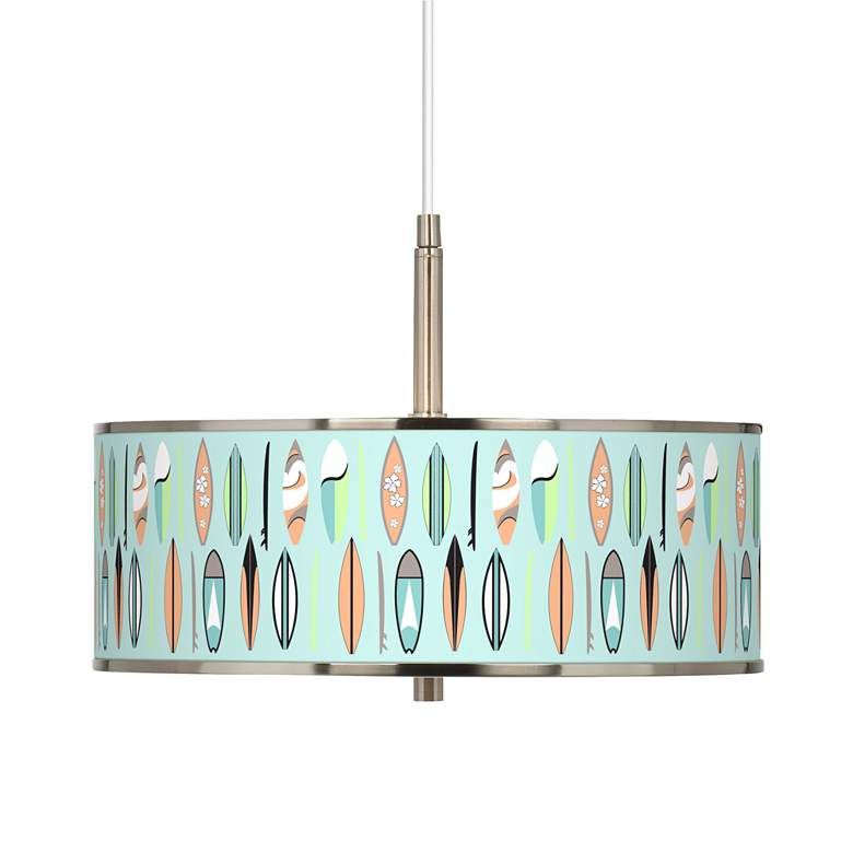 Image 1 Retro Surf Giclee Glow 16 inch Wide Pendant Light