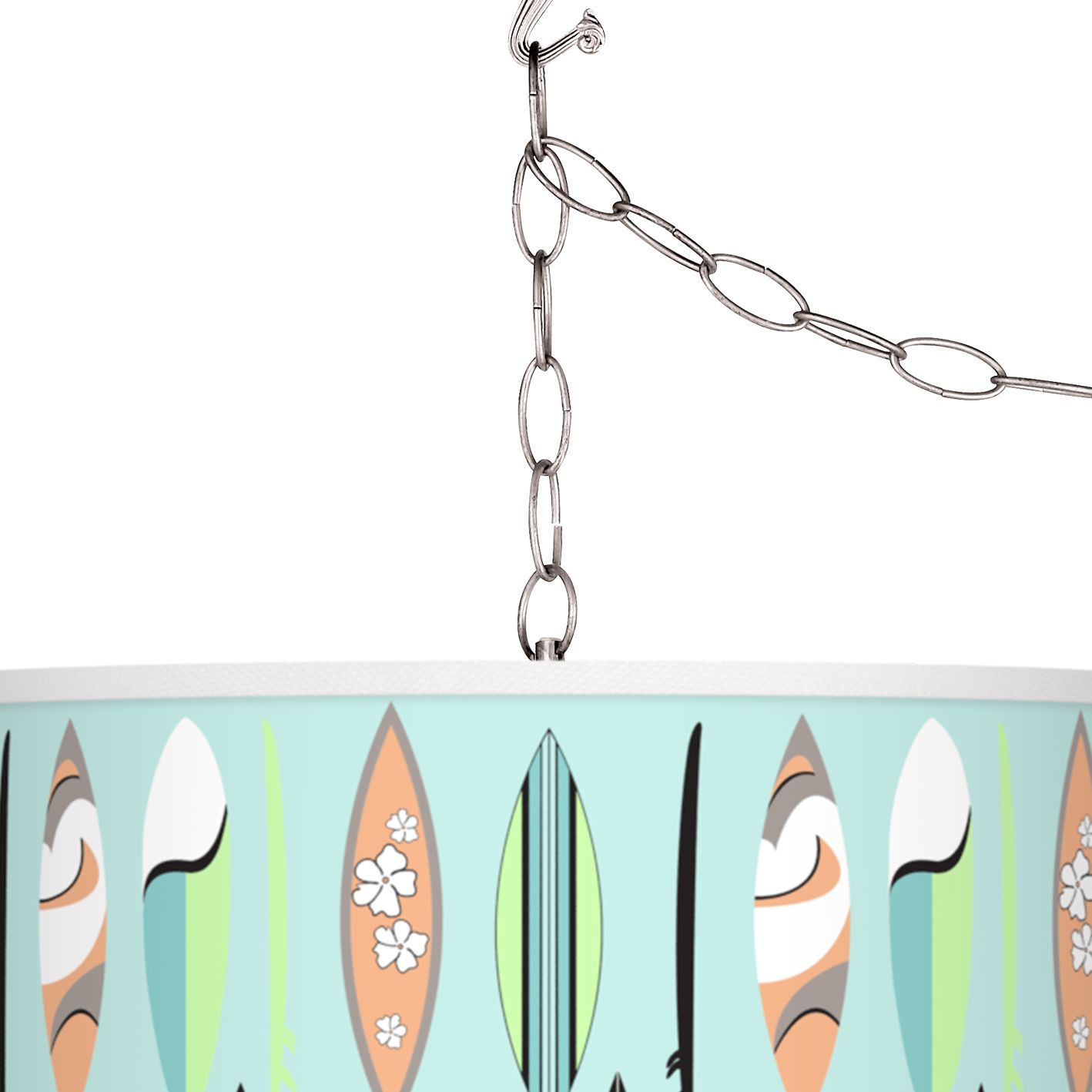 Thumbnail2 of Retro Surf Giclee Glow Plug-In Swag Pendant more views