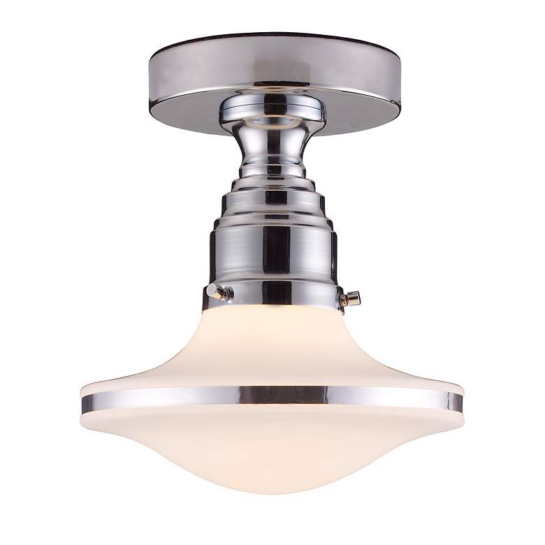 Image 1 Retrospectives 8" Wide Schoolhouse Ceiling Light Fixture