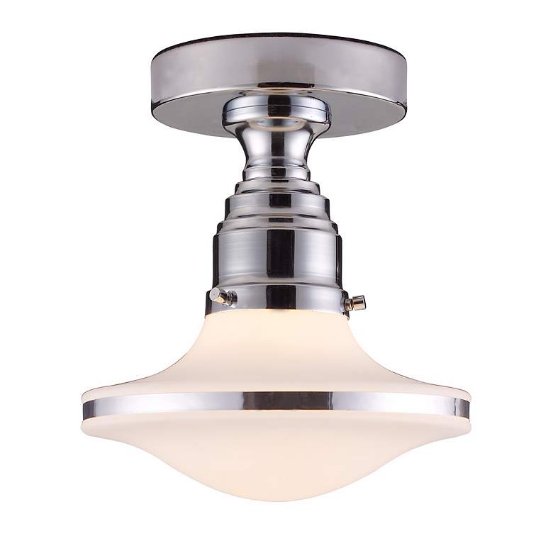 Image 1 Retrospectives 8 inch Wide Schoolhouse Ceiling Light Fixture