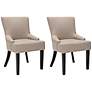 Retta Taupe Linen Upholstered Side Chairs Set of 2