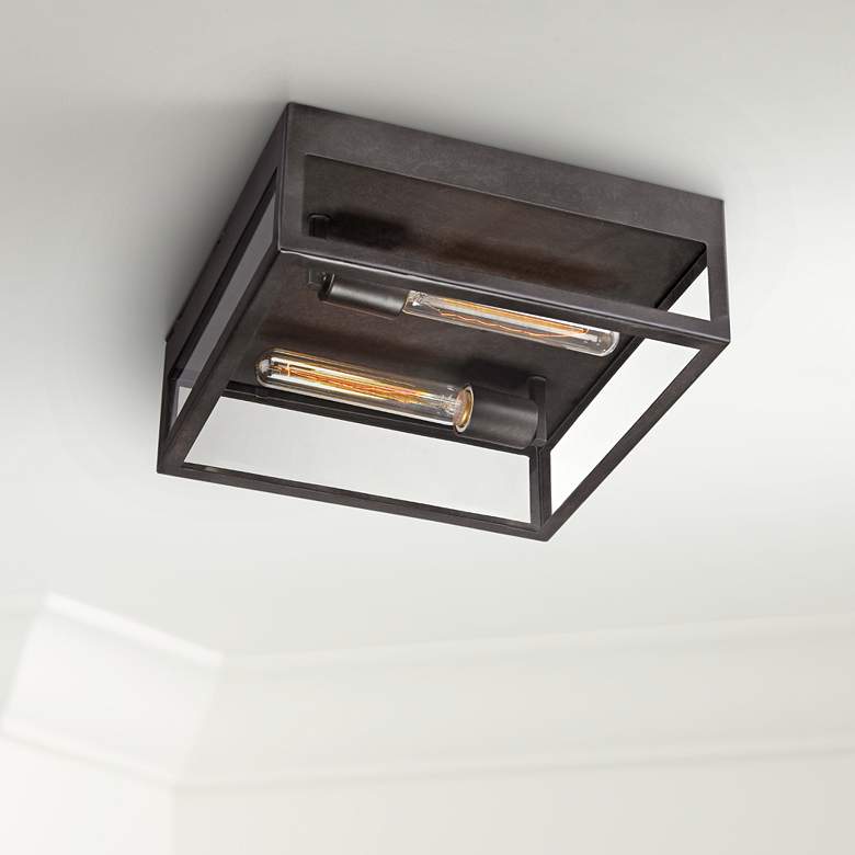 Image 1 Retto Collection 13" Wide Bronze Ceiling Light