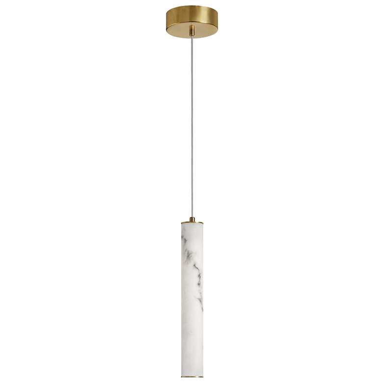 Image 1 Reuben 2.5" Wide Aged Brass LED Pendant