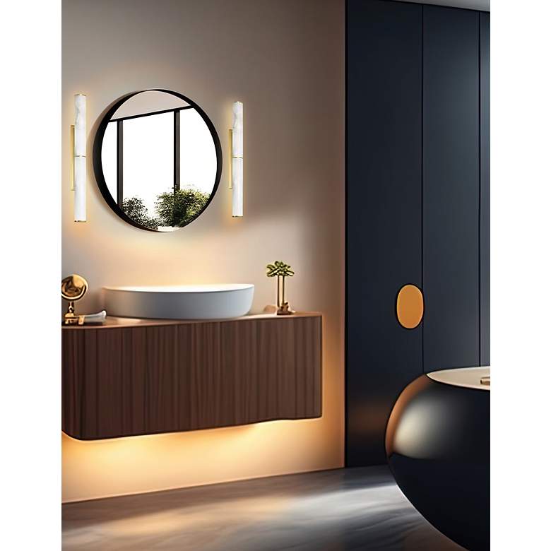 Image 2 Reuben 24" High Aged Brass LED Wall Sconce more views