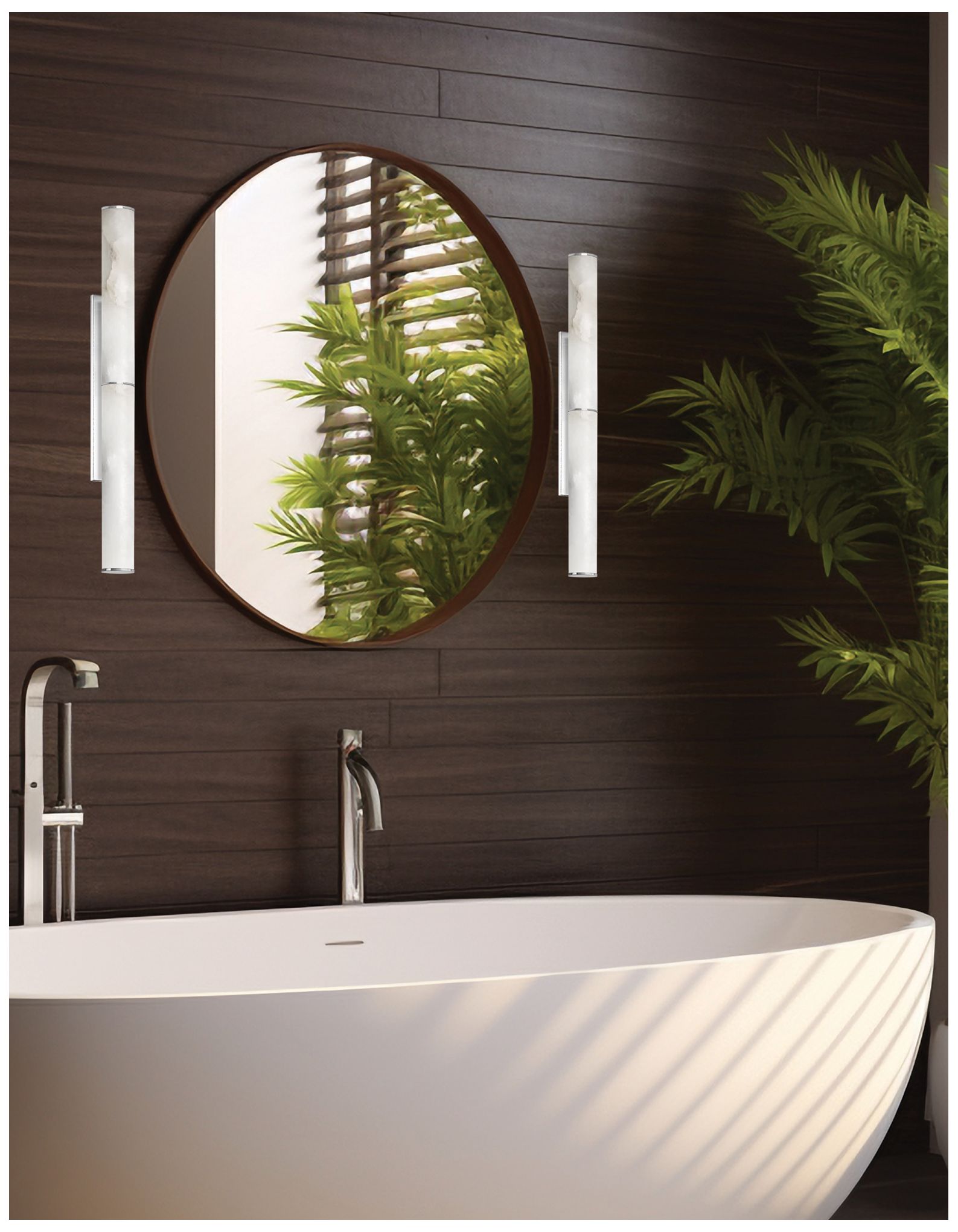 Image 3 Reuben 24" High Polished Chrome LED Wall Sconce more views