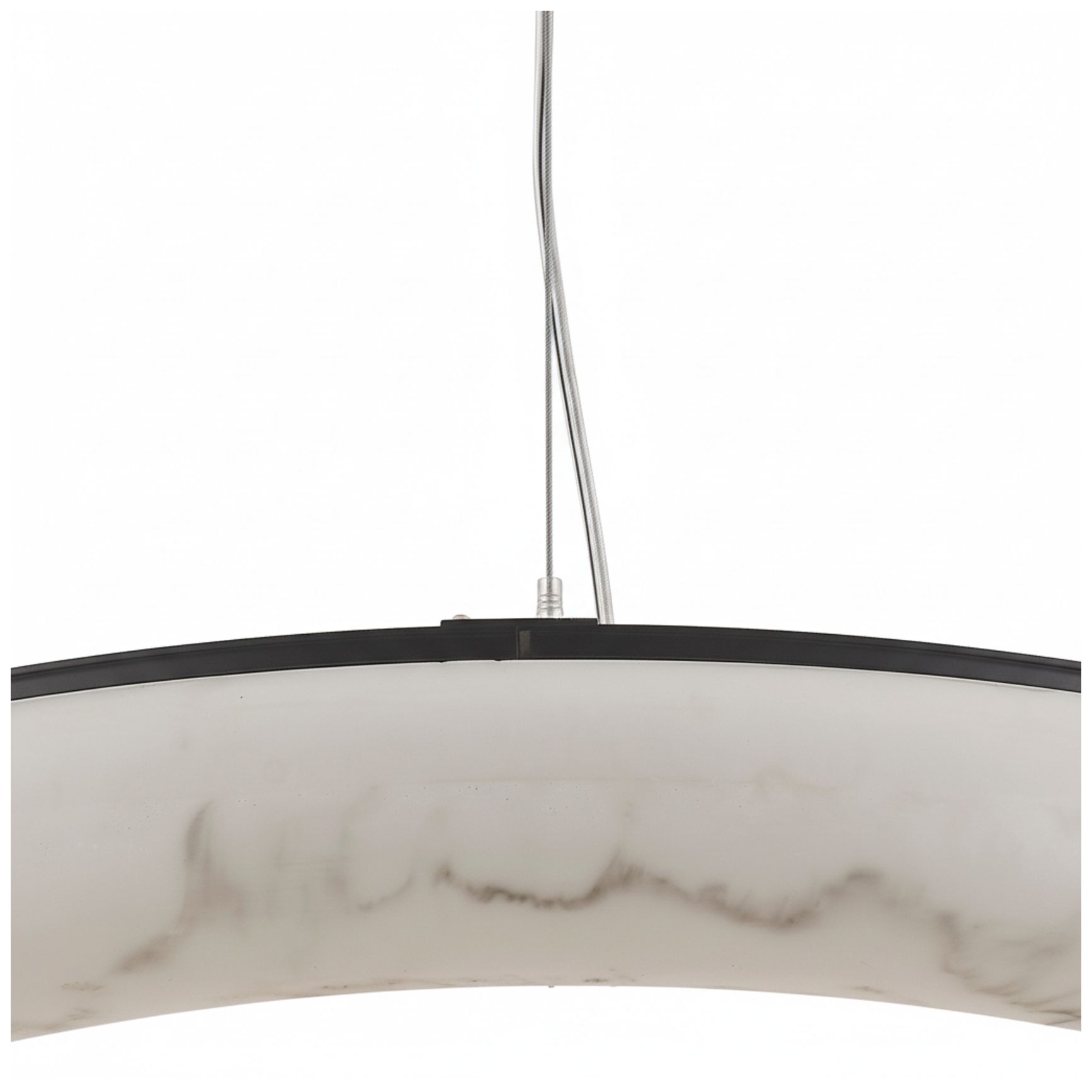 Image 3 Reuben 27" Wide Faux Alabaster, Matte Black LED Pendant more views