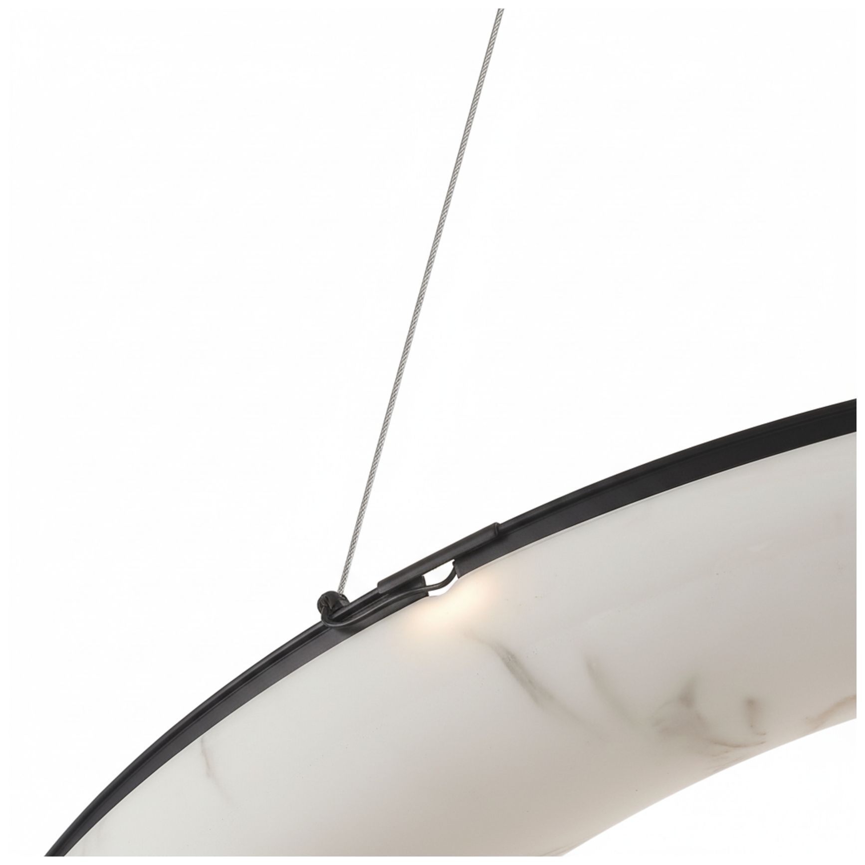 Image 4 Reuben 27" Wide Faux Alabaster, Matte Black LED Pendant more views