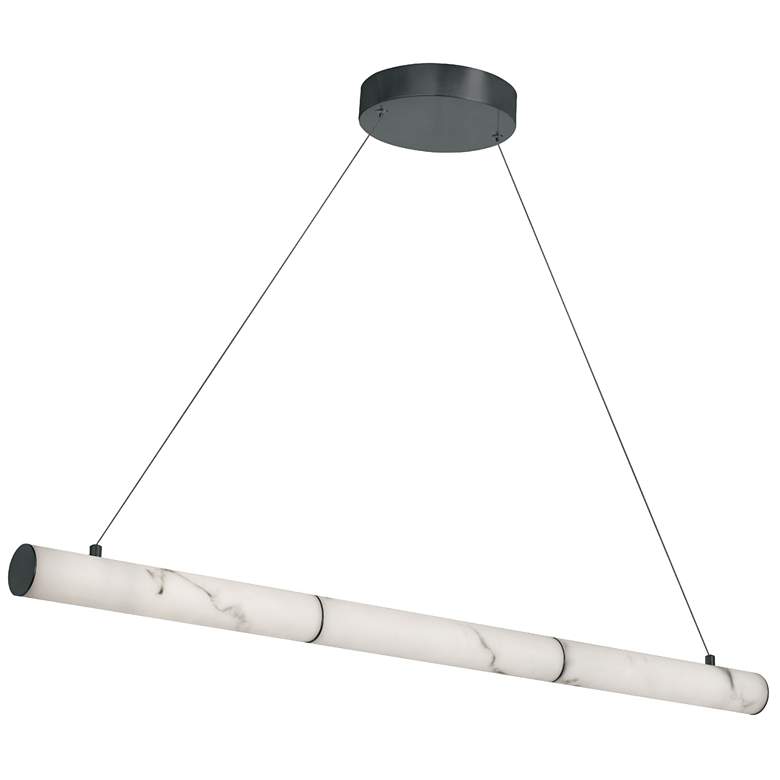 Image 1 Reuben 40" Wide Matte Black LED Linear Pendant
