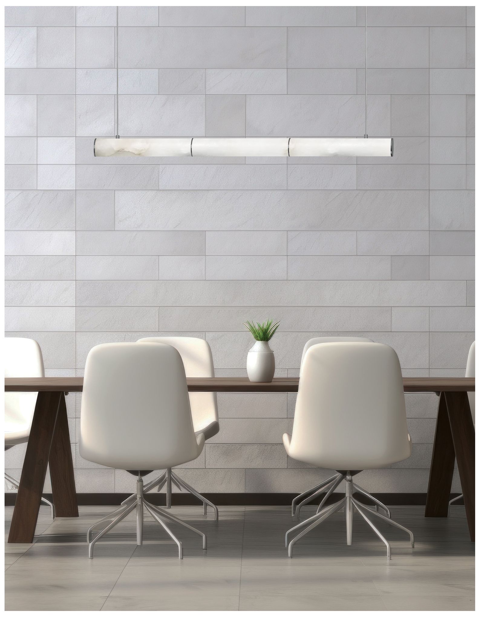 Image 3 Reuben 40" Wide Matte Black LED Linear Pendant more views