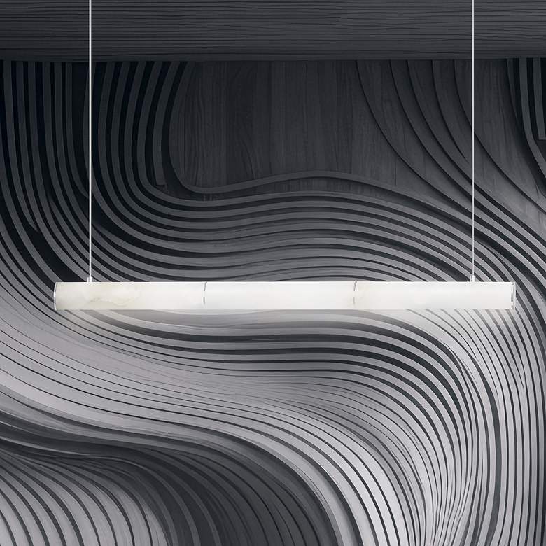 Image 1 Reuben 40" Wide Polished Chrome LED Linear Pendant