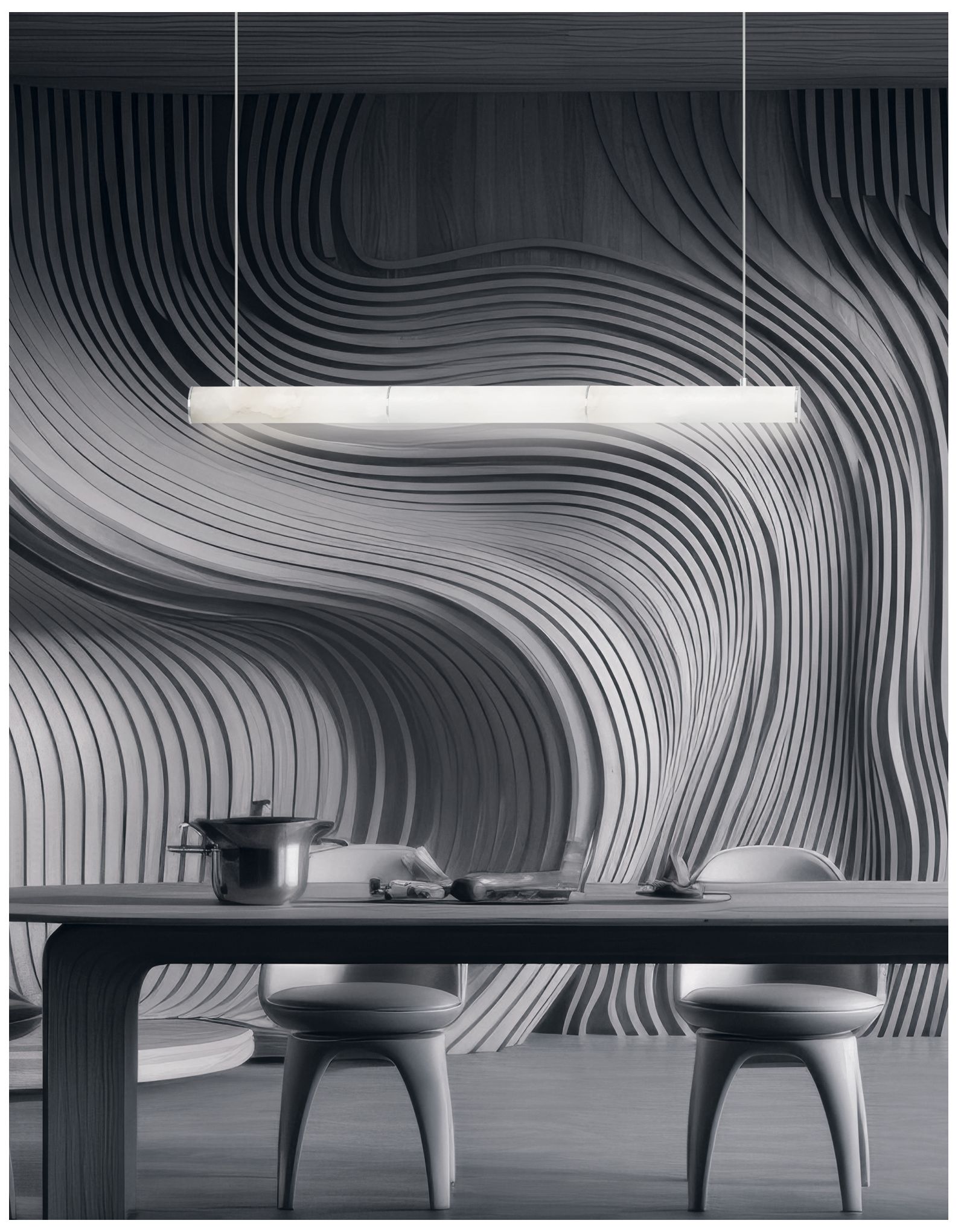 Image 3 Reuben 40" Wide Polished Chrome LED Linear Pendant more views