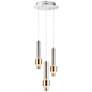 1_Reveal 11"W Satin Nickel and Brass LED Multi-Light Pendant