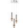 Reveal 11"W Satin Nickel and Brass LED Multi-Light Pendant